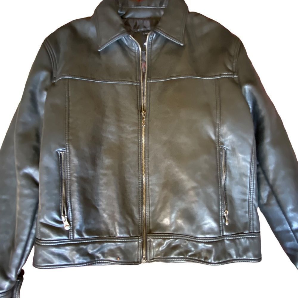 Vintage quilted Black Leather jacket. Made in Italy